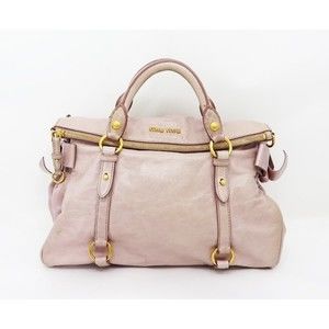 バッグ miumiu vitello lux ribbon 2way bag brown Rare Miu Miu VITELLO LUX 2way Handbag Shoulder bag Leather